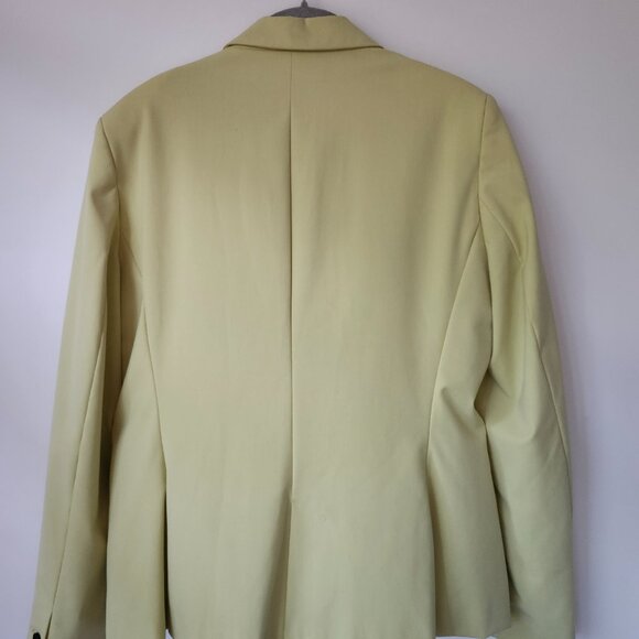 Zara Women's single-button tailored jacket/blazer Size 12 Yellow 8372/435/ - Picture 2 of 4